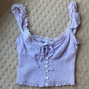 Purple sinched crop top